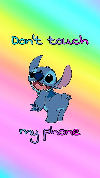 Dont touch my phone, rainbow, stitch, HD phone wallpaper | Peakpx