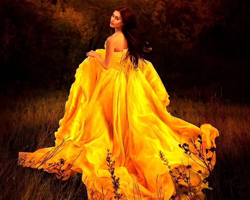 Fashion model, yellow dress, model, woman, fashion, HD wallpaper | Peakpx
