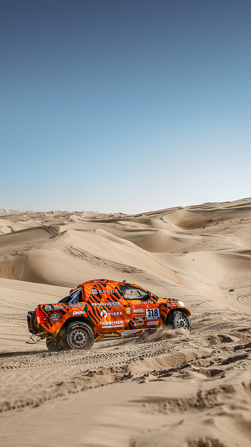 Dakar, hilux, pick up, rally, toyota, truck, HD phone wallpaper