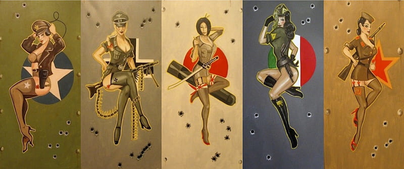 Vintage Military Pin, pin up, posters, military, vintage, HD wallpaper