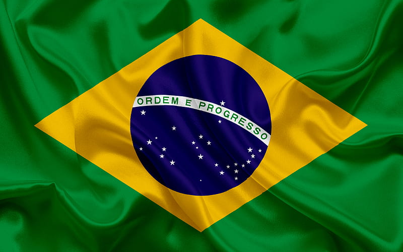 Brazilian flag, Brazil, South America, silk, Latin America, flag of Brazil, HD wallpaper