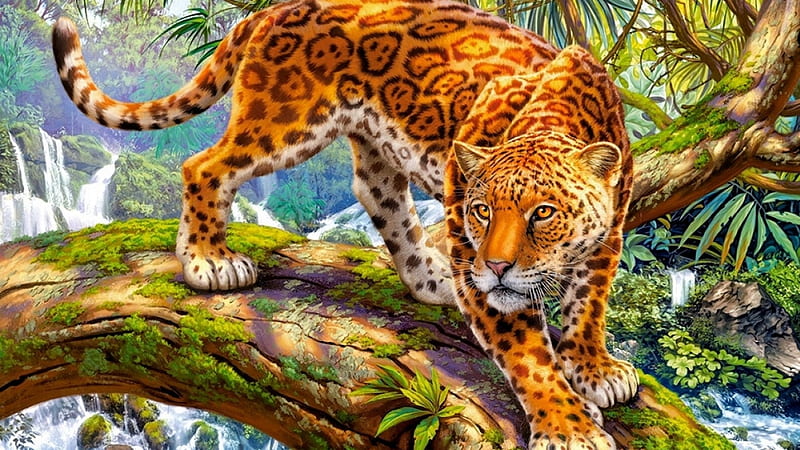 Leoparden, Farbe, Baum, Deutschland, HD wallpaper