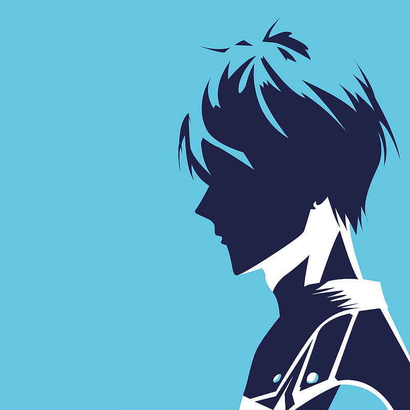 Anime character bleu, anime, black, blue, cartoon, fantasy, idea, iphone,  minimal, HD phone wallpaper | Peakpx