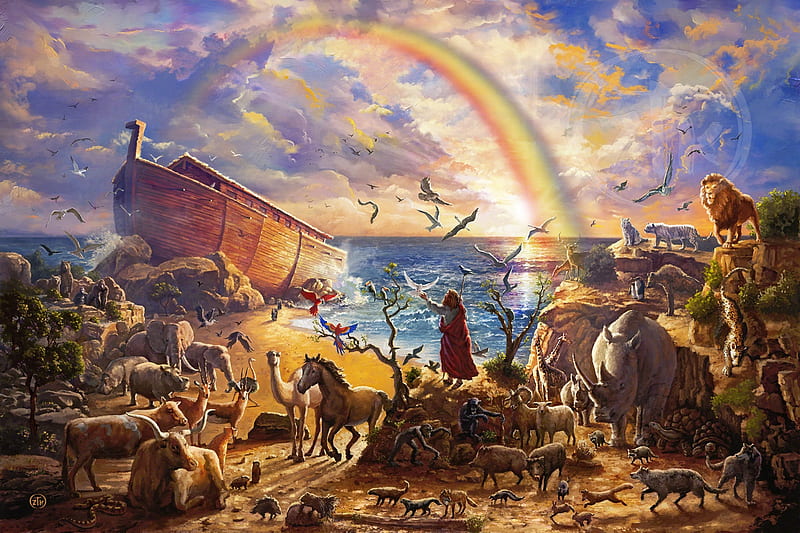 Noah's Ark, Old Testament, Noah, ark, animals, HD wallpaper | Peakpx