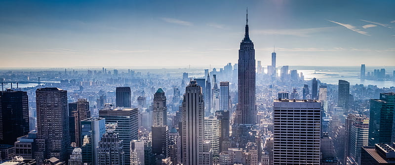 Cities, New York, Skyscraper, Skyline, City, Empire State Building, Rockefeller Center, HD wallpaper