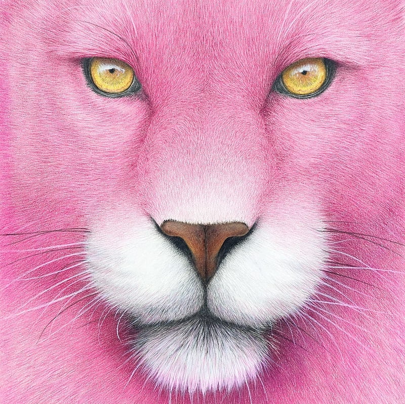 Pink Panther, luminos, yellow, pantera roz, white, pink, panther, eyes,  fantasy, HD wallpaper | Peakpx
