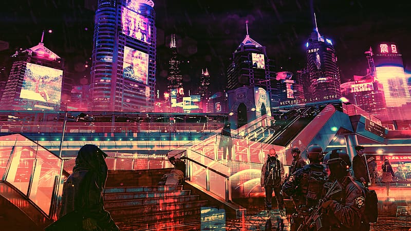 Cyberpunk Sci-Fi Night City HD 4K Wallpaper #8.1445