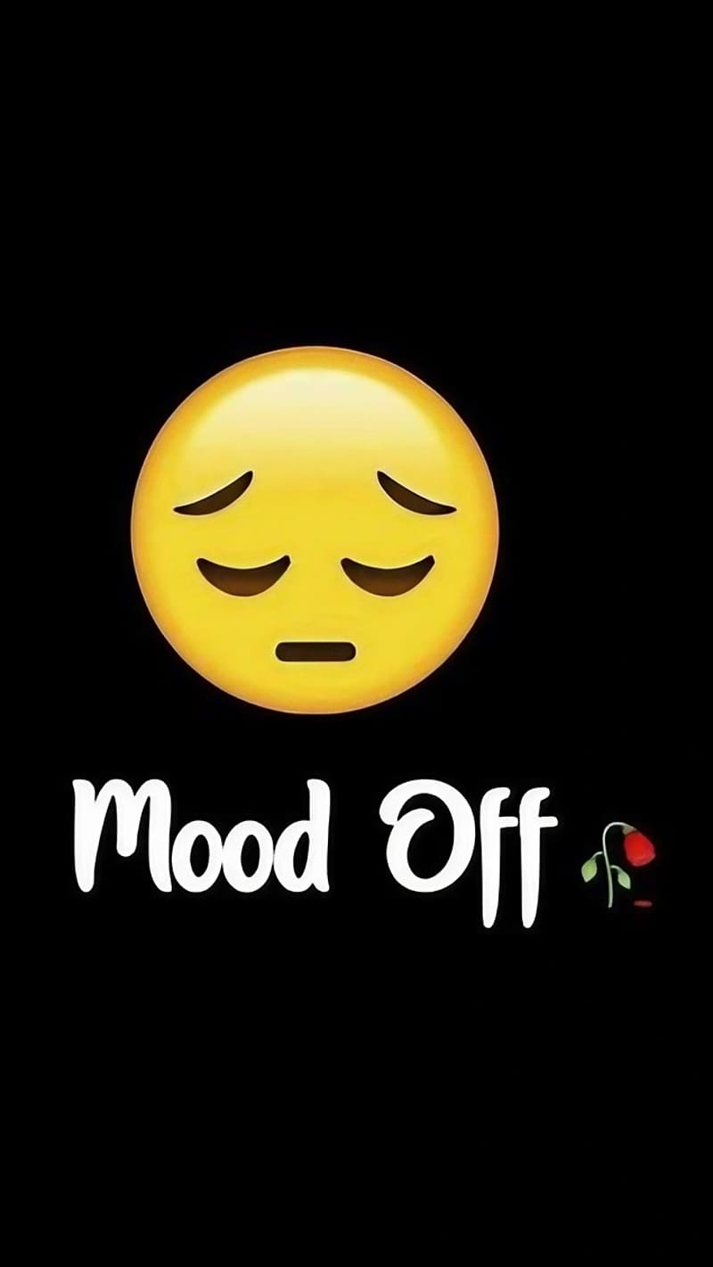 Mood Off Ka, Sad Emoji, black background, HD phone wallpaper | Peakpx