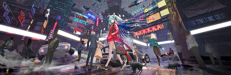 Anime Smoke City , anime-girl, anime, artist, artwork, digital-art, artstation, HD wallpaper
