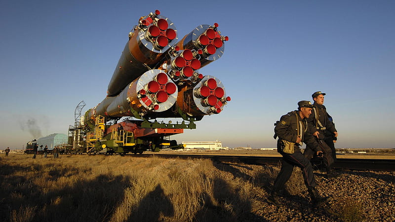 Soyuz Rocket, rocket, sojuz, space, soyuz, HD wallpaper