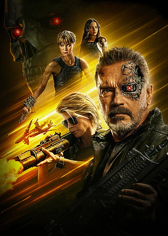 Terminator Dark Fate Poster Cast Characters 4K Wallpaper 54