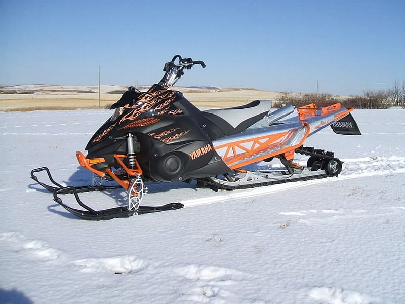 Yamaha Sled, thrill, Snowmobile, sled, ride, HD wallpaper