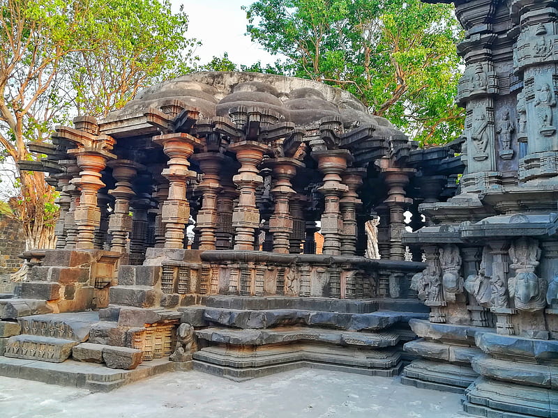 Ancient temple 700bc, stone carvings, india, HD wallpaper