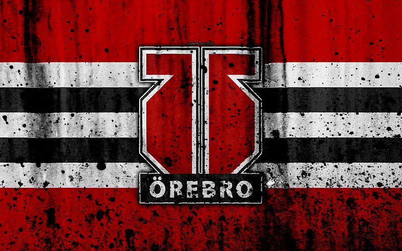 Orebro, grunge, hockey club, SHL, Sweden, stone texture, hockey, Orebro HK, HD wallpaper