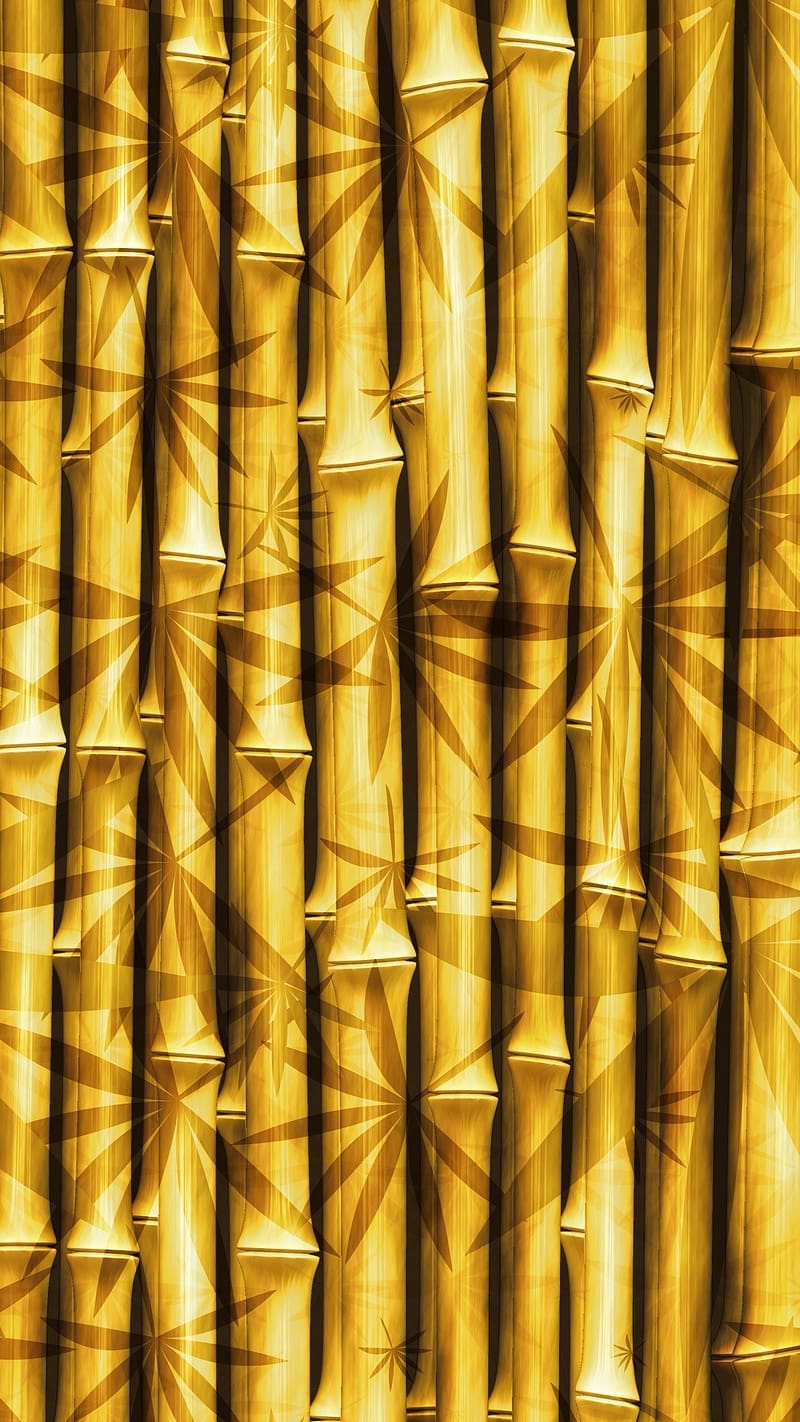 Bamboo Tree, gold colour bamboo, gold colour, bamboo, HD phone wallpaper