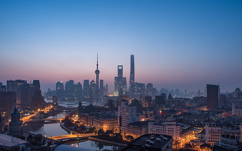 Shangai, modern buildings, cityscapes, morning, Asia, China, HD wallpaper