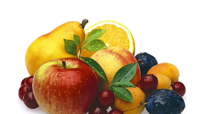 Fruits, Apple, Plum, Pear, HD wallpaper Fruits, Apple, Plum, Pear, HD wallpaper