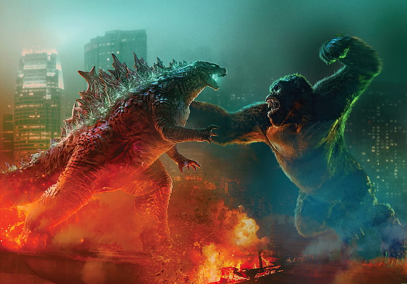 Godzilla vs Kong, godzilla, kong, team godzilla, team kong, HD wallpaper