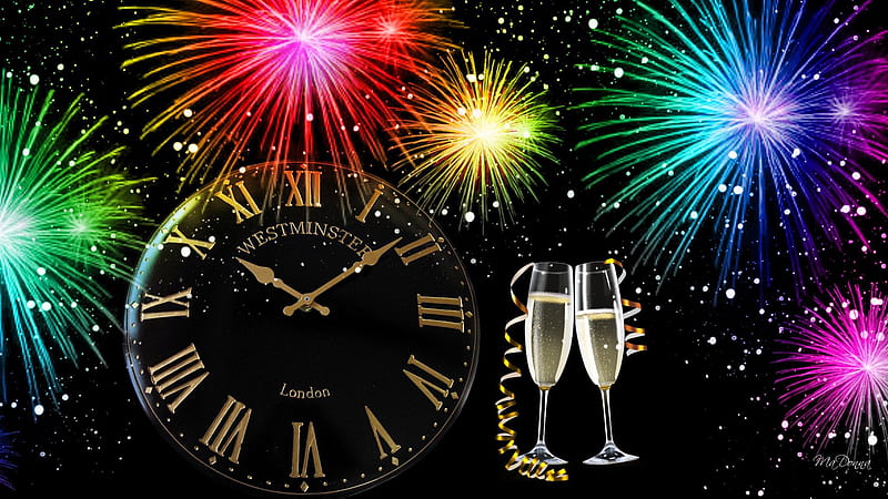 Crackers With Clock Happy New Year 2021, HD wallpaper