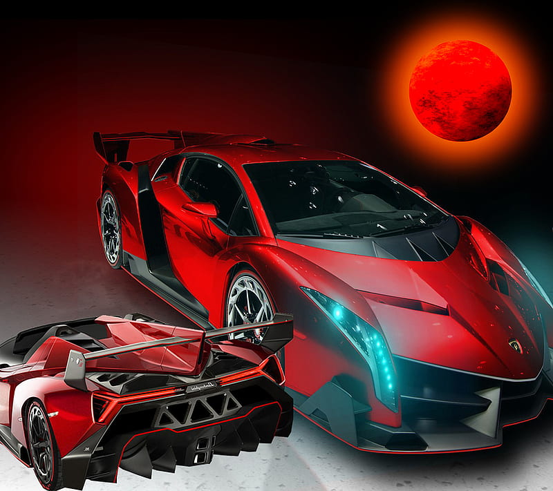 Lamborghni, car, carros, glowing, lamborghini, moon, red, HD wallpaper |  Peakpx