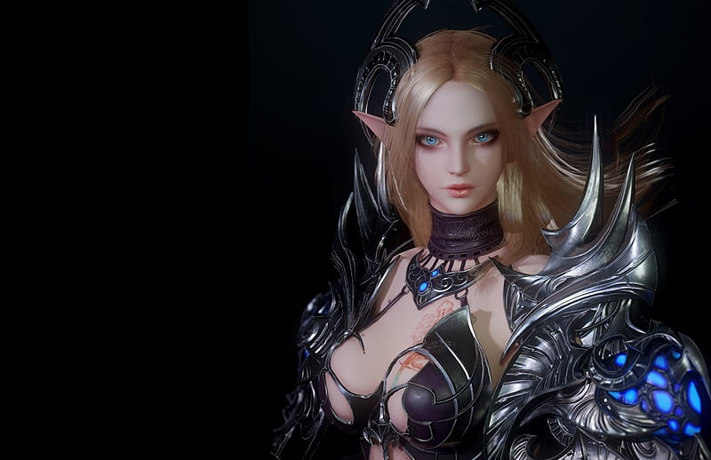 Warrior Elf Fantasy Warrior Luminos Girl Elf Black Sihwa Lee Hd