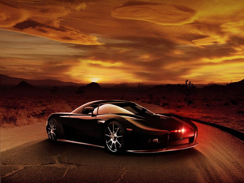 knight rider 2007, rider, car, road, dodge, sky, night, knight, HD wallpaper