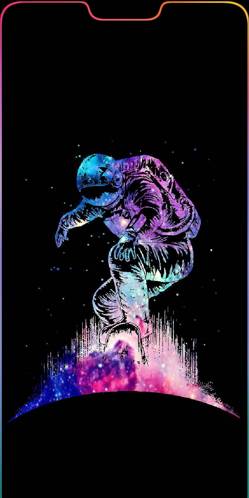 Space man notch 2, spaceman, colorful, notch, oneplus, iphonexs pixel, google, android, space, HD phone wallpaper