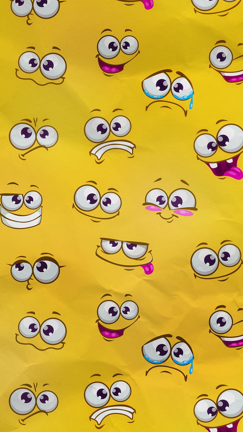 Funny charaters, comics, drawn, face, humor, paper, yellow, HD phone wallpaper