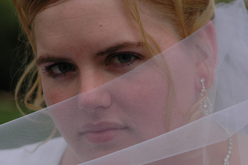 Obscured Bride, female, closeup, bride, portrait, woman, bridal, HD wallpaper