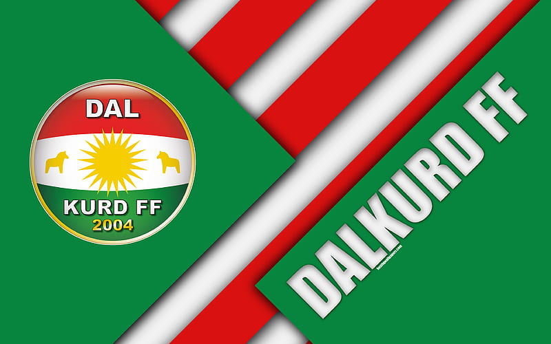 Dalkurd FF logo, material design, Swedish football club, green abstraction, Allsvenskan, Burlange, Sweden, football, Dalkurd FC, HD wallpaper