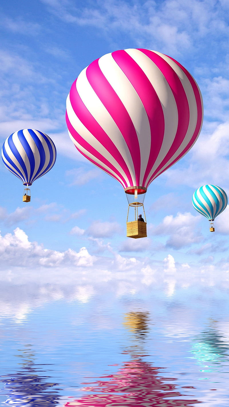 Hot Air Balloons, clouds, sea, flight, air balloons, water, HD phone  wallpaper | Peakpx