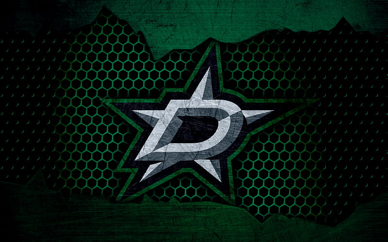 Dallas Stars logo, NHL, hockey, Western Conference, USA, grunge, metal texture, Central Division, HD wallpaper