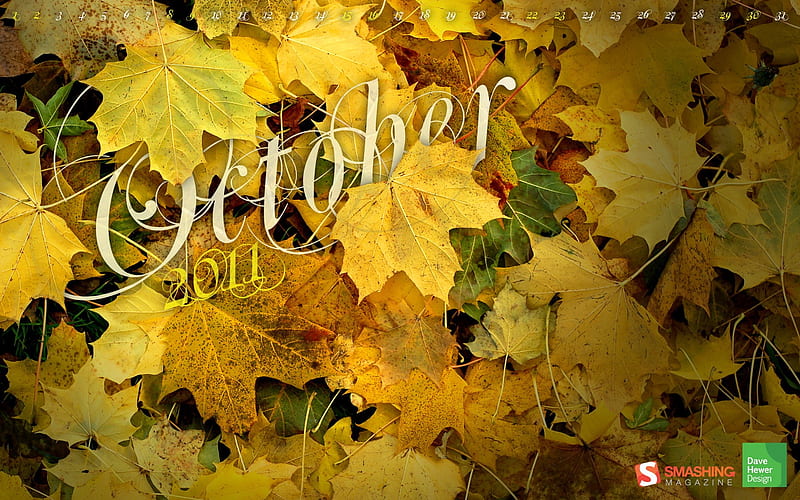 Leaves-October 2011 - Calendar, HD wallpaper