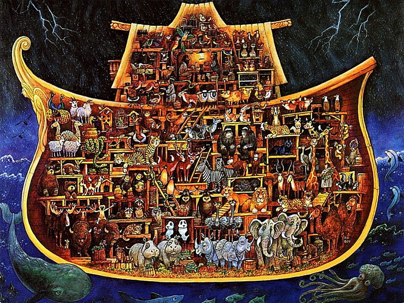 Noahs Ark , ship, noah, religion, ark, animals, noahs ark, HD wallpaper