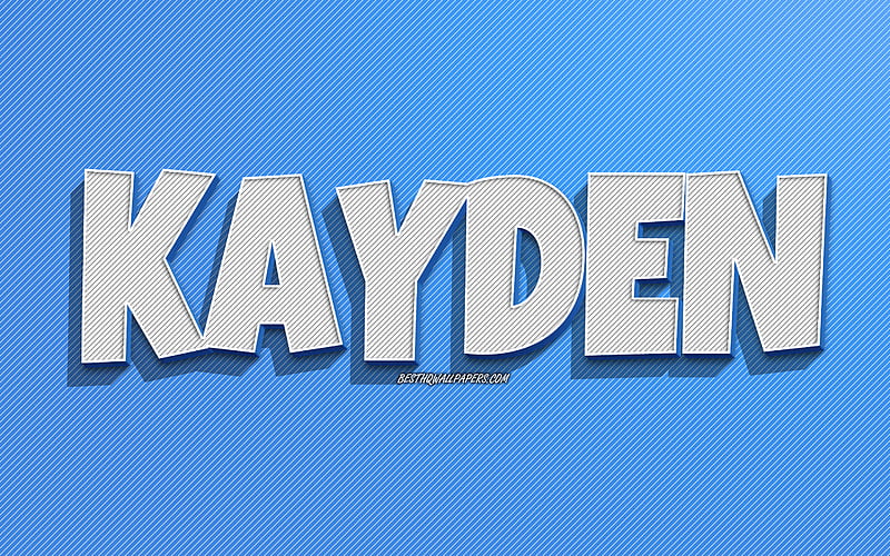 Kayden, blue lines background, with names, Kayden name, male names, Kayden greeting card, line art, with Kayden name, HD wallpaper