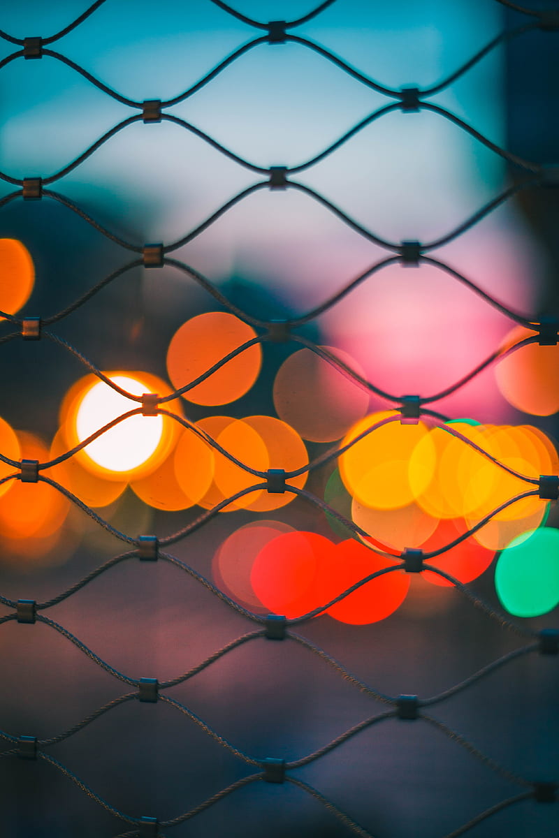 fence, lattice, blurred, glare, HD phone wallpaper