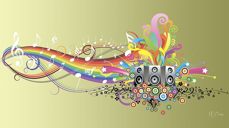 Music Abstract, Firefox theme, stars, sound, music, notes, rainbow,  abstract, HD wallpaper | Peakpx