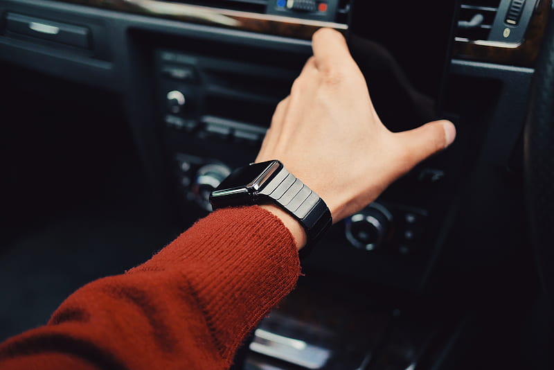 selective focus graphy of person with smart watch driving car, HD wallpaper