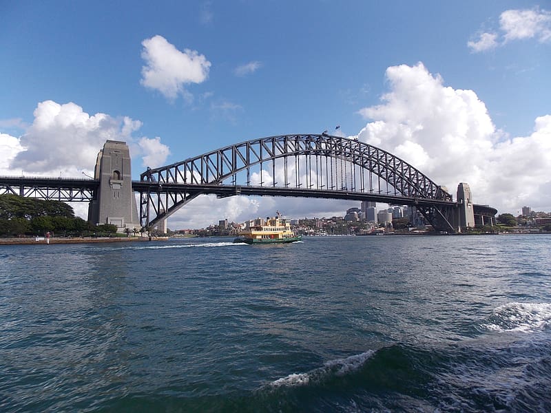 Water, Bridges, Sydney, Harbor, Australia, , Sydney Harbour Bridge, Ferry, HD wallpaper