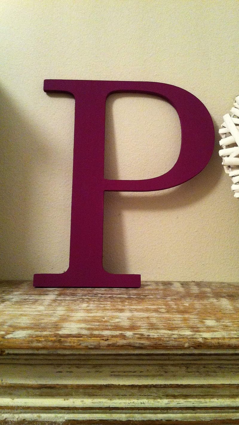 P Letter Design In Pink, p letter design, pink, alphabet, wall, HD phone wallpaper