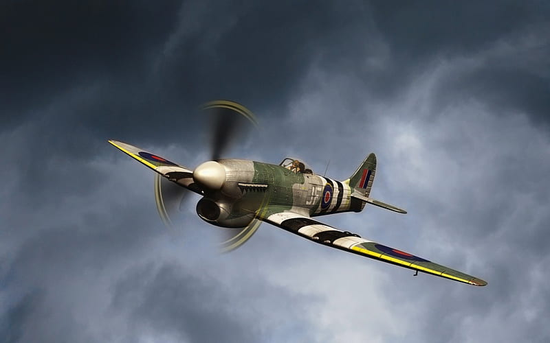 Hawker Tempest Art, RAF, World War Two, Hawker Tempest, HD wallpaper