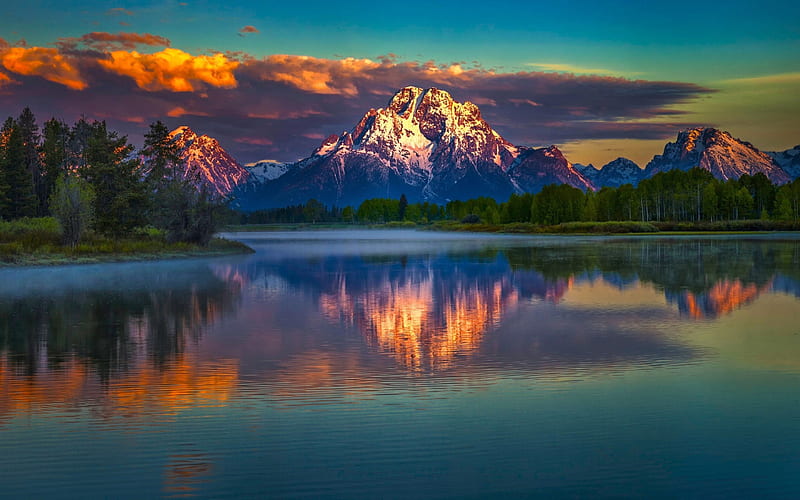 Dramatic Mountain Reflection over Lake, HD wallpaper