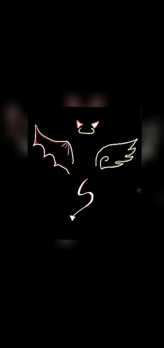 Lucifer, angel, bad, black, devil, good, logos, HD phone wallpaper