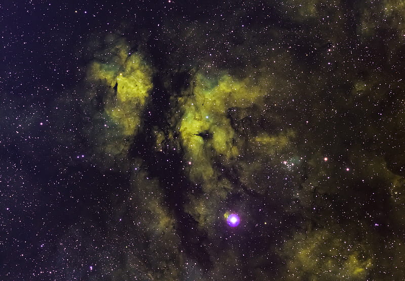 nebula, space, stars, green, HD wallpaper
