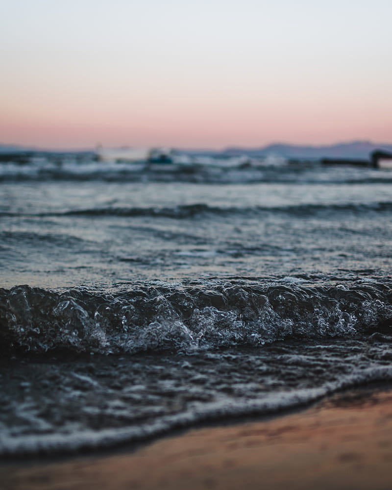 waves, coast, sea, horizon, HD phone wallpaper