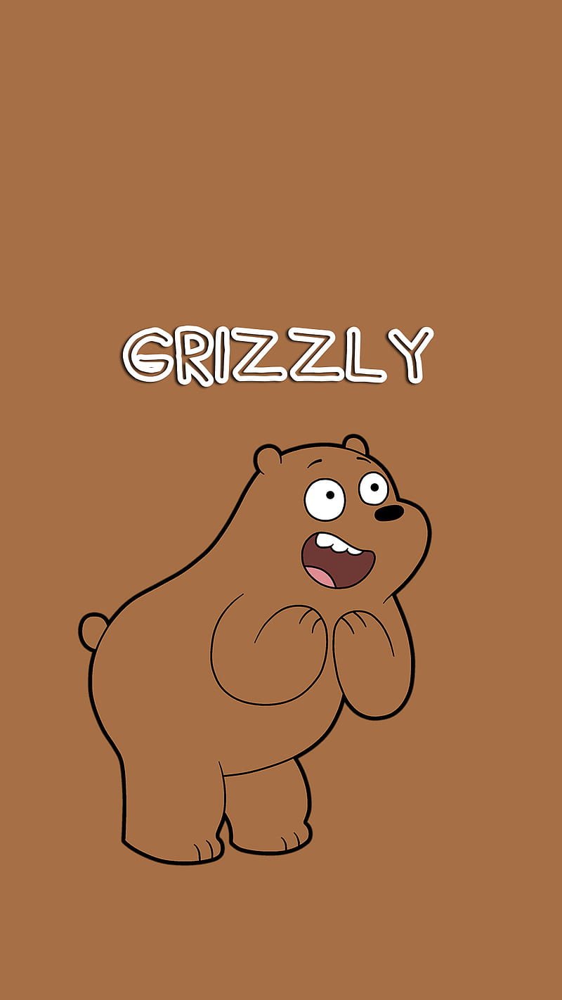 Barebears grizzly, bear, brown, cartoon, HD phone wallpaper | Peakpx