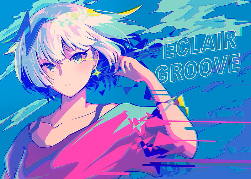 metro mew, eclair groove, short hair, polychromatic, Anime, HD wallpaper