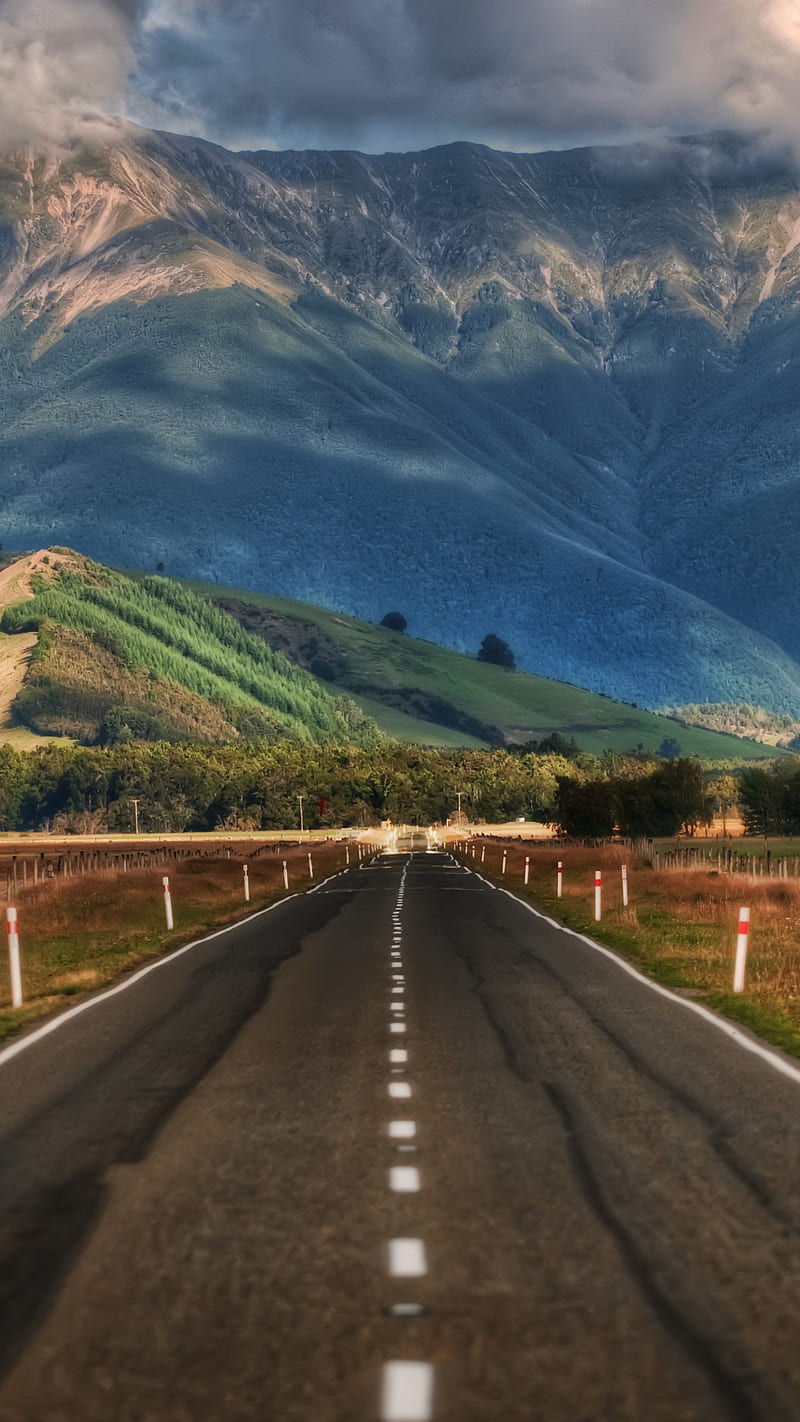 Road Tripping , cloud, mountain, new zealand, southern alps, HD phone wallpaper