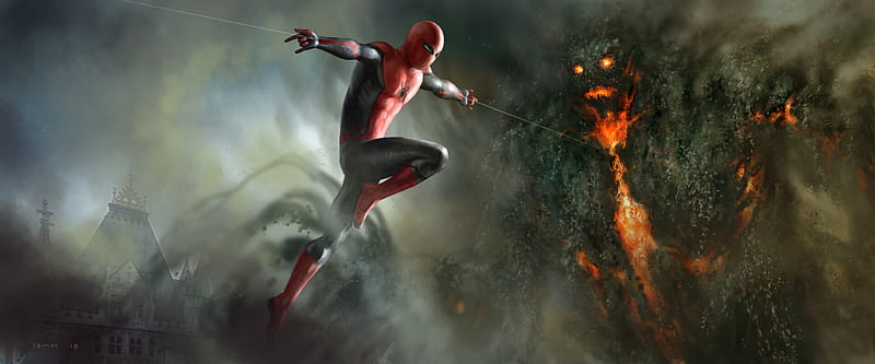 Spiderman vs Elementals, HD wallpaper
