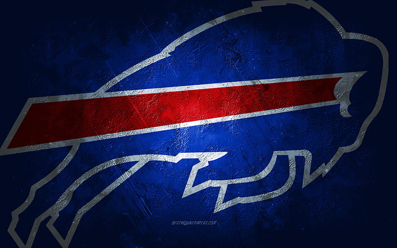 Buffalo Bills, American football team, blue stone background, Buffalo Bills logo, grunge art, NFL, American football, USA, Buffalo Bills emblem, HD wallpaper
